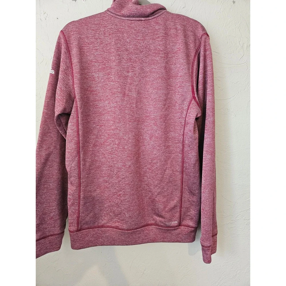 Adidas Men's‎ Heathered Red Quarter Zip Pullover Sweatshirt Athletic Top